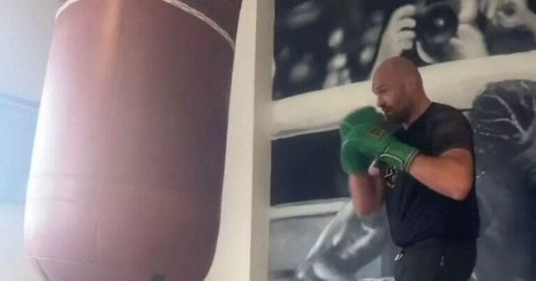 Tyson Fury sends fans into frenzy over Anthony Joshua fight as boxer returns to gym